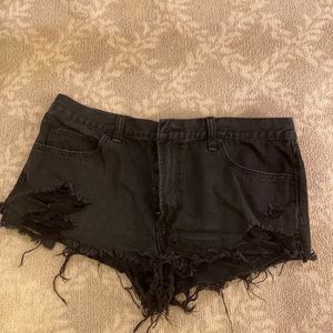 Abercrombie & Fitch black denim shorts